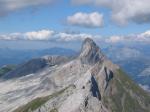 Paragliding Fluggebiet Europa » Frankreich » Rhone-Alpes,La Clusaz,ein wundersch�ner Berg:
...der Pointe Perc�e (2756 m), unser Wendepunkt am Ende der Araviskette (12.08.2005).