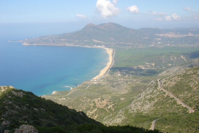 Buggeru: Blick vom Startplatz Richtung NW, Herbst 2005