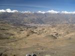 Paragliding Fluggebiet Südamerika » Peru,Yanashallash - Chavin,Blick von der Punta Callan in Richtung Huaraz. Im Hintergrund die Cordillera Blanca.