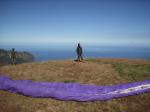Paragliding Fluggebiet Europa » Portugal » Madeira,Lamaceiros,top Bedingungen am Startplatz, herrliches Flugwetter mit brilliantem Blick auf den Adlerfelsen (Penha de Aguia), das Ayers Rock von Madeira;-)