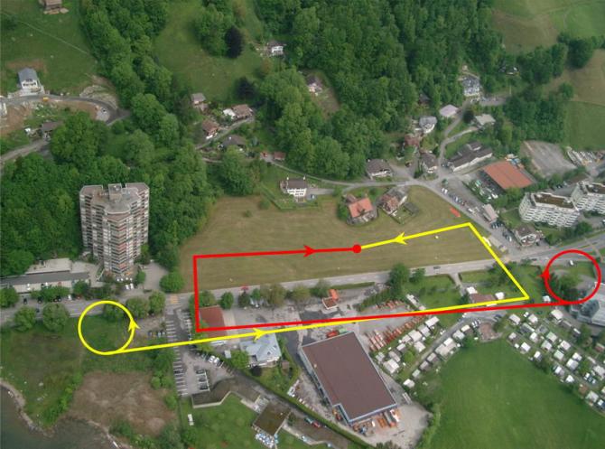 Urmiberg Landeplatz Talstation mit Landevolten
