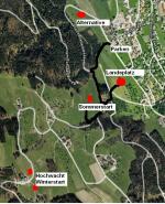 Paragliding Fluggebiet Europa » Schweiz » Z�rich,Pfannenstiel,Lageplan
parken im Sommer: in der Regel in der Querstrasse
im Winter auch bei der Hochwacht
Landen: gem�hte Wiese oder Fussweg