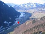 Paragliding Fluggebiet Europa » Schweiz » Graub�nden,Stelserberg,Anflug auf Schiers - rot ist der Landeplatz eingezeichnet
