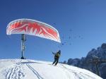 Paragliding Fluggebiet Europa » �sterreich » Salzburg,Abtenau -Karkogel,Mario startet Richtung W; 16. J�nner 2009; Schneespektakel Gosau