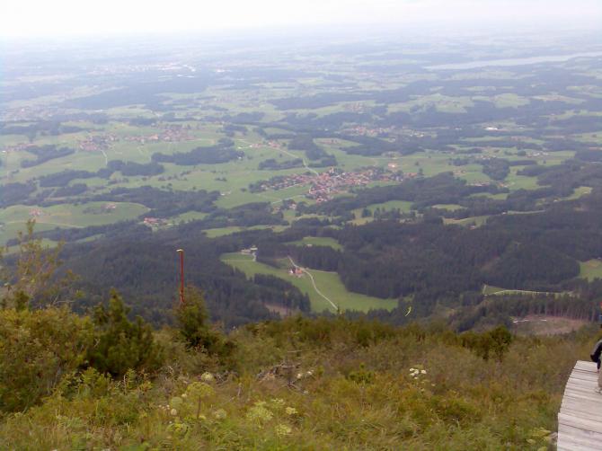 Blick von oben Richtung Landeplatz