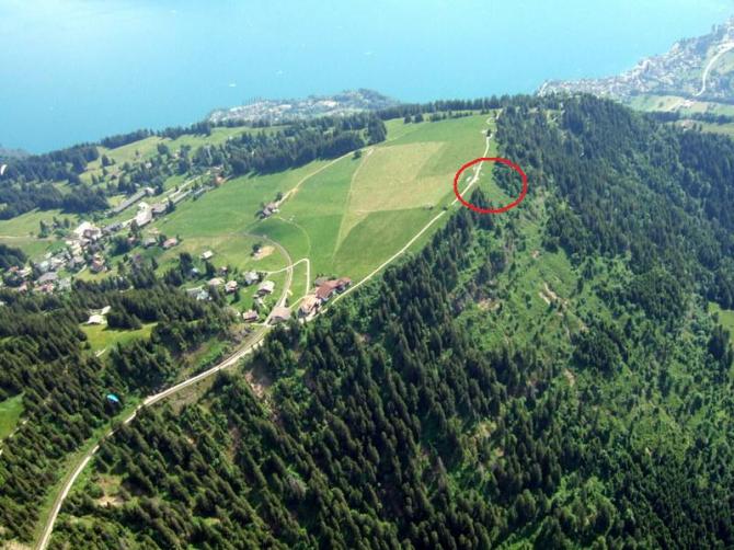 Startplatz Rigi Staffelhöhe von oben.
