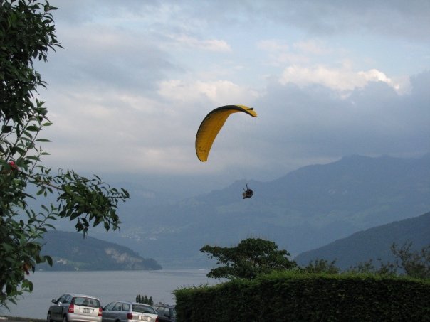 Direkt vor der Landung in Weggis
