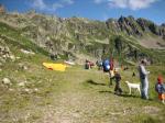 Paragliding Fluggebiet Europa » Frankreich » Rhone-Alpes,Planpraz,Startplatz 2, 10min von der Bergstation. Die Rinne unterhalb trägt nach dem Start.