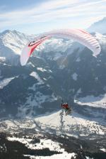 Paragliding Fluggebiet Europa » Schweiz » Wallis,Verbier: Croix de Coeur - Ruinettes - Attelas,Nebeneinander mit ein Tandem über Verbier.