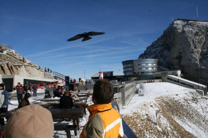 Blick auf den NW-Startplatz Kulm (4.11.2006). Achtung auf die manchmal etwas trügerischen Wind-Verhältnisse!