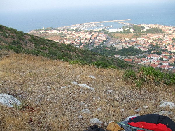 Der obere Startplatz zwischen den zwei Gipfeln.
