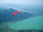 Paragliding Fluggebiet Europa » Schweiz » Schwyz,Wildspitz,Hoch, sehr hoch über dem Rossberg. Im Hintergrund Zugersee und Rigi, dahinter Vierwaldstättersee und Pilatus.