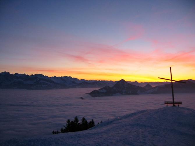 Feierabendflug vom Hochstuckli. Ganz nach Hause konnte ich wegen des Nebels leider nicht fliegen.