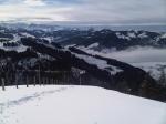 Paragliding Fluggebiet Europa » Schweiz » Schwyz,Chli Aubrig,Blick von der Wildegg - kurz unter dem Chli Aubrig (Aufstieg mit Schneeschuhen)