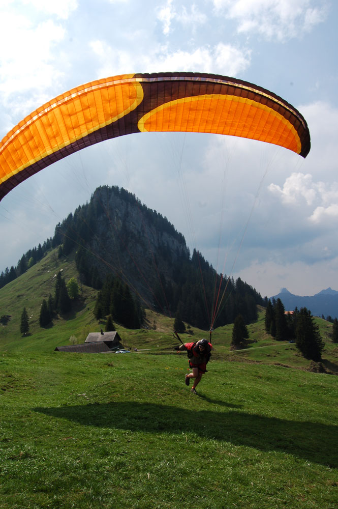 Startwiese auf dem Schrot mit Blick richtung Nollen