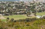 Paragliding Fluggebiet Afrika » Südafrika,Hermanus Ridge,Landeplatz in Hermanus. Sicht vom Startplatz aus!