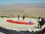Paragliding Fluggebiet Afrika Südafrika ,Dasklip,Startplatz Gleitschirm (mit Plane/Matte ausgelegt)