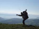 Paragliding Fluggebiet Europa » Deutschland » Thüringen,Kella Berg,So glücklich macht frühes Aufstehen.Unser "JOKER" Karsten