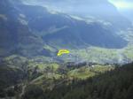 Paragliding Fluggebiet Europa » Schweiz » Uri,Schön Chulm,Blick vom Start- auf die grosse Landewiese (bitte gemähtes Feld aussuchen) (C) Silvio Kopp