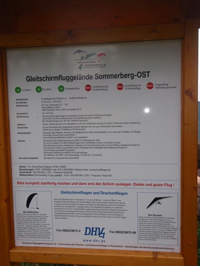 Hinweistafel Startplatz Ost