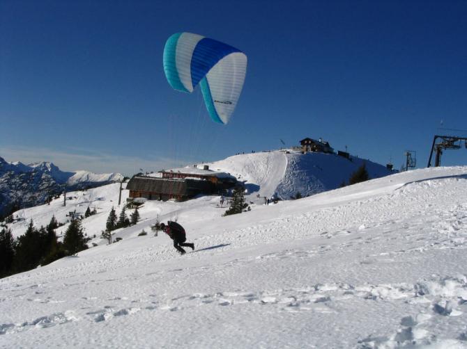 traumhafte Startbedingungen am Wank.
(Danke an Bernhard fürs Fotographieren!)