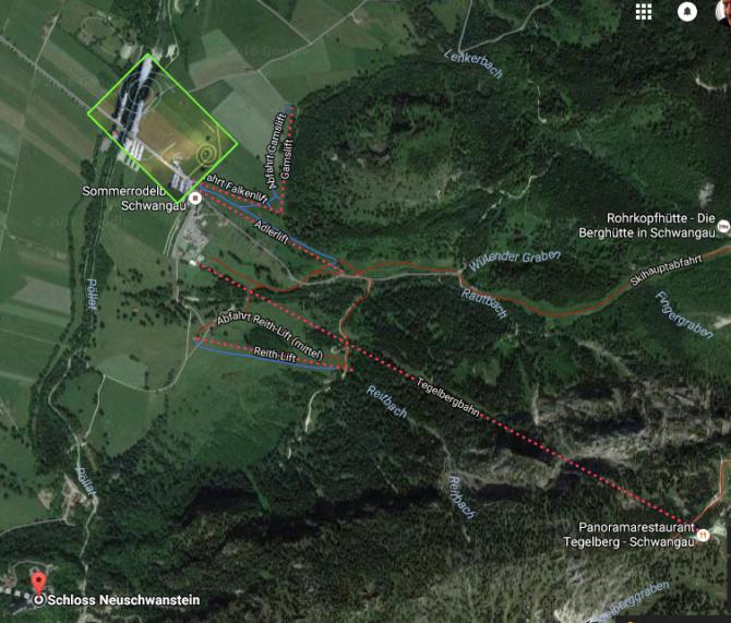 Bild 6 (Landeanflug-Regeln), eingebaut ins Gesamtgelände. Vielleicht hilfreich zur ersten Orientierung, wenn man hier noch nie geflogen ist.