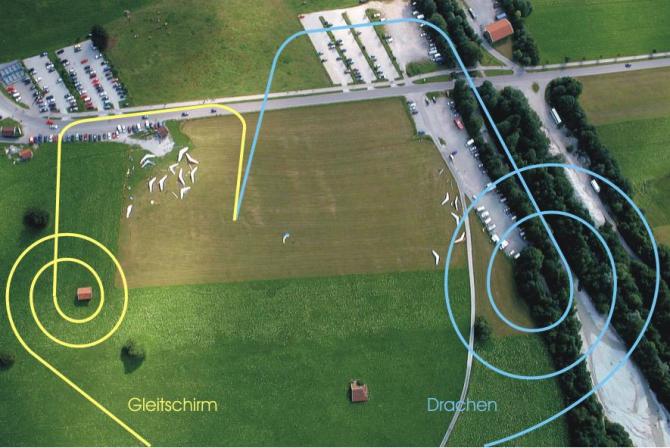 Landeplatz Tegelberg mit Landeinteilung. Bild von Manfred Laudahn. (Manni)