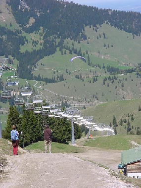 Nach dem Start nach "links"