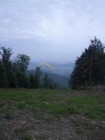Paragliding Fluggebiet ,,Startplatz Voithenberg. Hier der 1. Vorsitzende des 1.Gleitschirmvereins Bayerwald am Start.