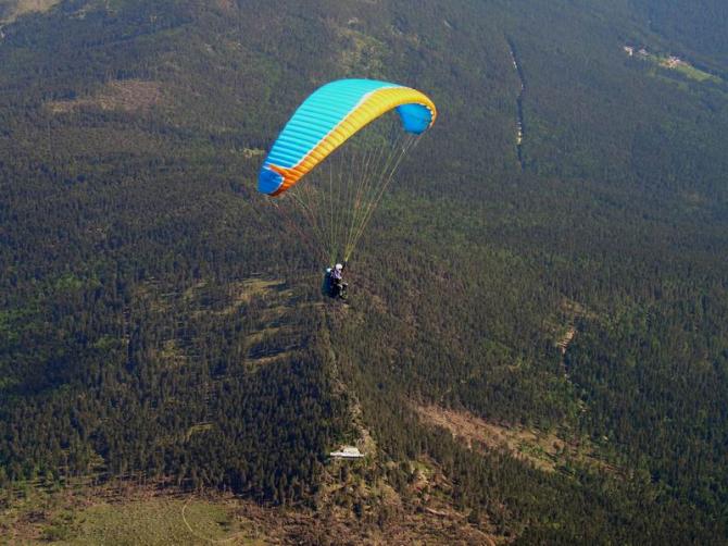 Blick von oben auf das Osserschutzhaus.