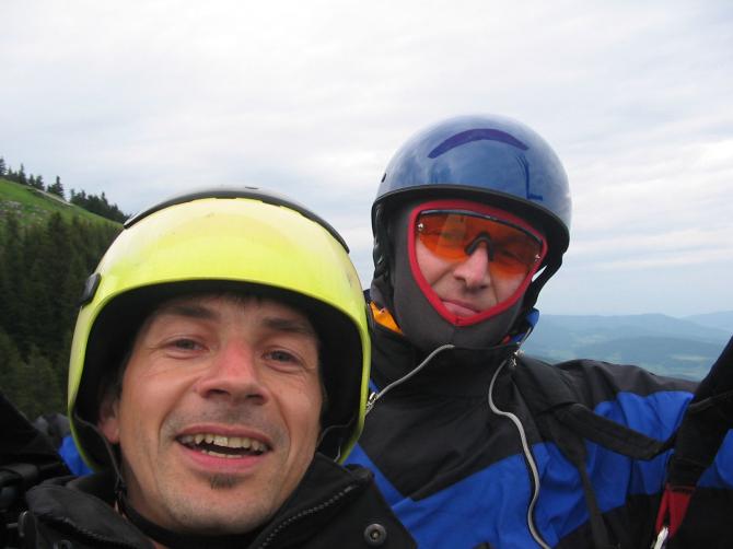 Bumsti und Heimo(rechts) beim Tandemflug.