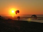 Paragliding Fluggebiet Europa » Frankreich » Aquitanien,Dune du Pyla,Bodenturnen bei Sonnenuntergang.