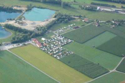 Der Landeplatz direkt neben dem Campingplatz