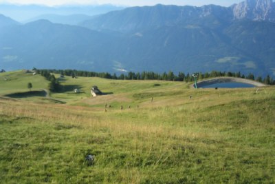 Der obere Startplatz, noch unter den Gipfelwiesen