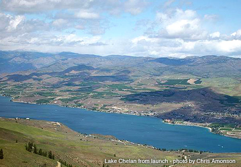 Blick vom Start zum Lake Chelan

©www.nwparagliding.com/
