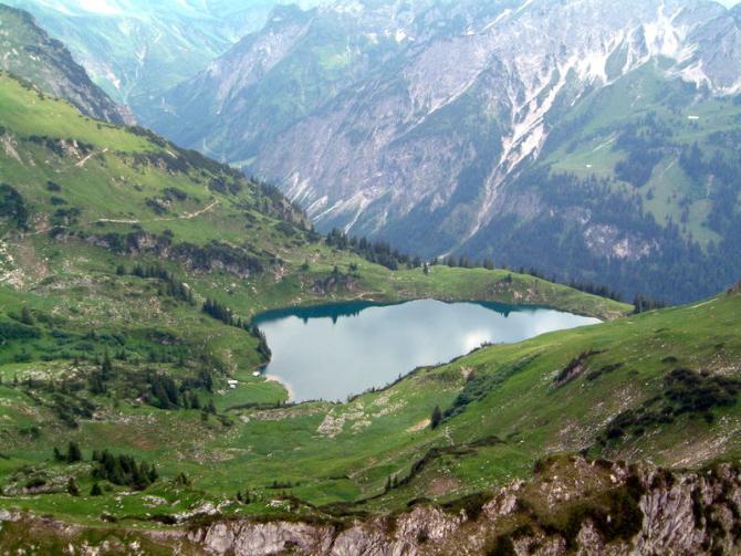 Blick auf den Seealp See (Startplatz am Probsthaus in südlicher Richtung überhöht)