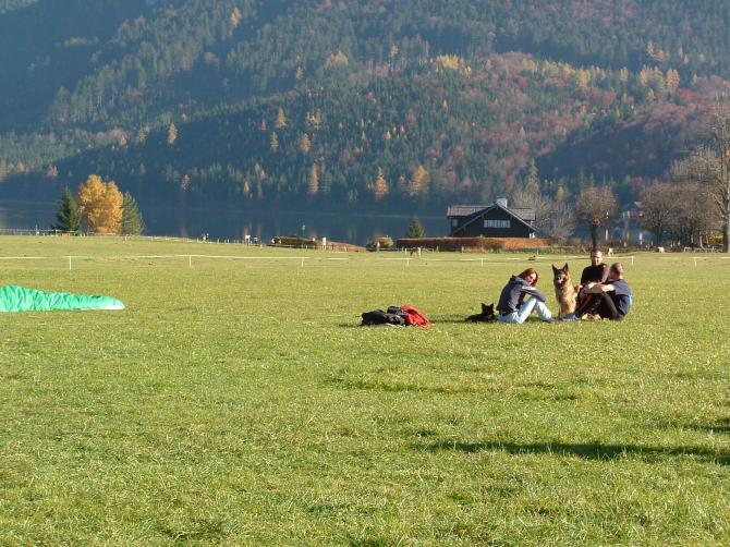 Landeplatz am Altaussee mit Meister Mad Mike