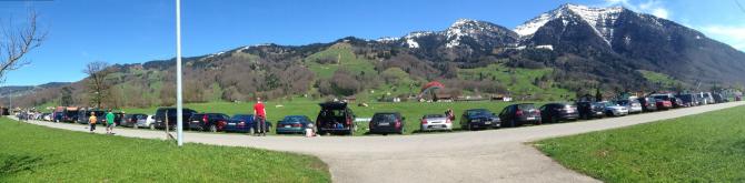 Landeplatz bei Vollbetrieb.