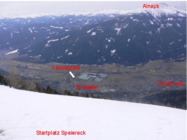 Der Blick vom Startplatz.