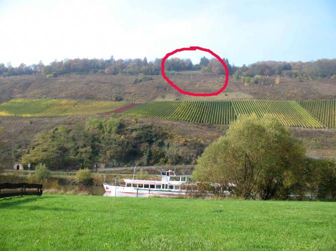 Der Startplatz vom Landeplatz aus gesehen.