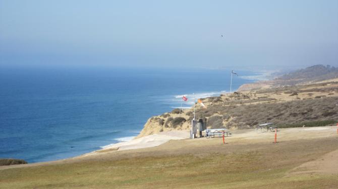 Blick nach Nordwest über den Startplatz hinweg.