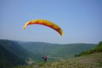 Paragliding Fluggebiet Nordamerika » Kanada » Quebec,Mont St-Pierre,Der Startplatz in Richtung Süden ist großzügig angelegt und leicht zu starten, aber Vorsicht bei SO Wind!!!