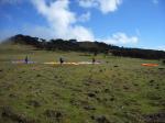 Paragliding Fluggebiet Europa Portugal Madeira,Fanal,perfekte weiche Wiese für das Groundhandling Training, im Hintergrung der Loorbeerwald und der Startplatz