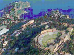 Blick auf das Theatro Greco aus der Vogelperspektive