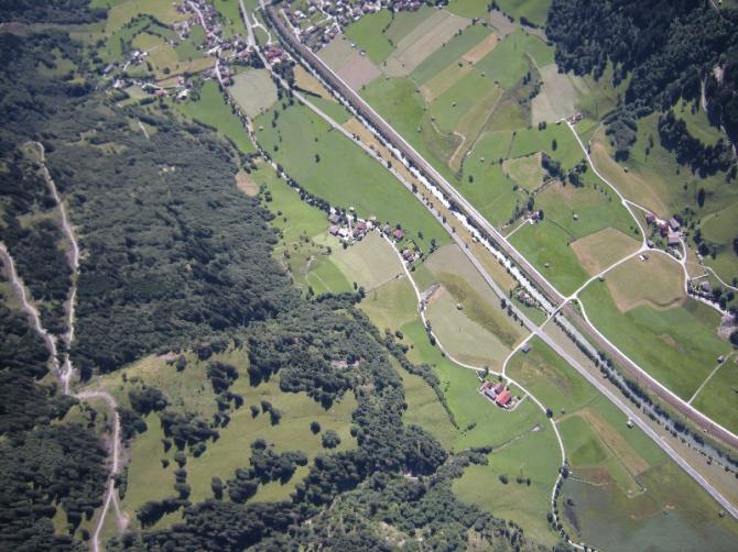 Der Landeplatz von oben