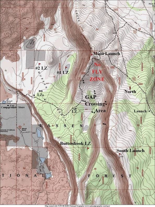 Man beachte die (rote) 'NO FLY ZONE'- starke Rotoren!

© www.hatcreek.info