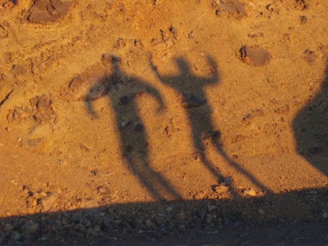 Schatten am Startplatz beim Sonnenaufgang im PN de Teide