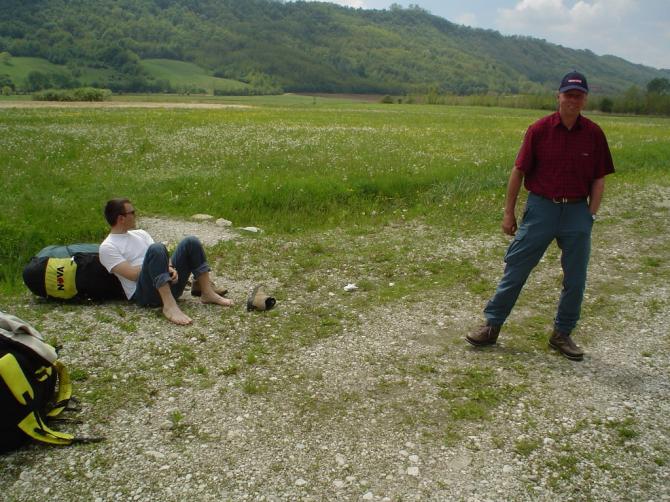 Am Landeplatz nach einem langen Flug