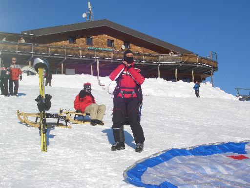 Startplatz direkt vor dem Bergrestaurant
