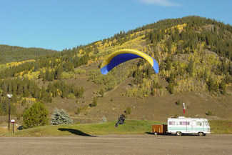 Landung am Copper Mountain.